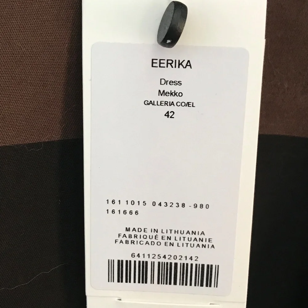 Marimekko Eerika Dress, size 42 (US size 12), Brown & Black - Picture 9 of 11